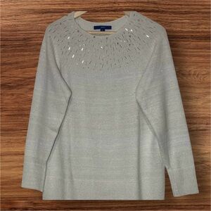 Apt. 9 Ivory -HOLIDAY Rhinestone Embellished Women's Sweater-size XL-SPARKLE